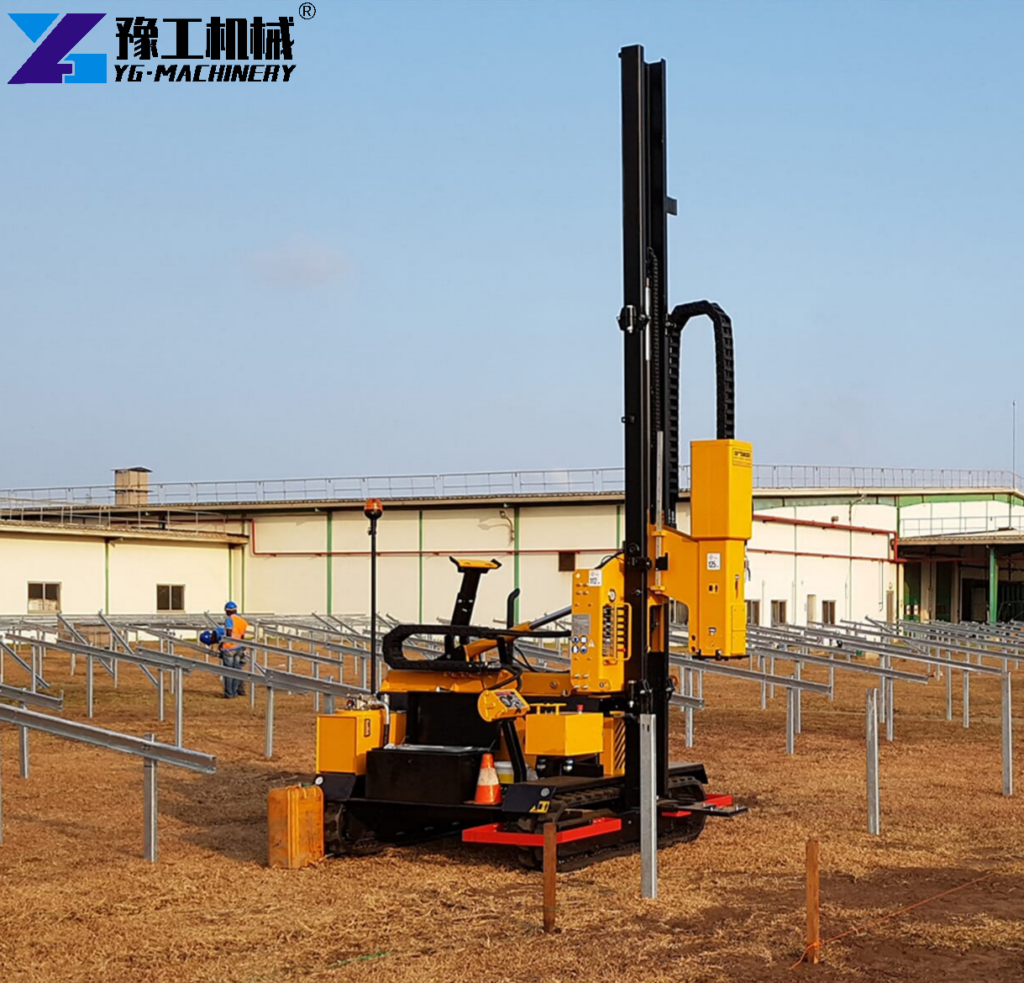 compact crawler solar ground screw piling rig