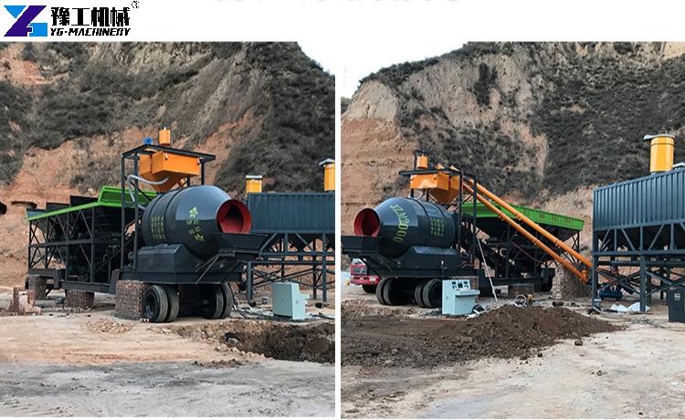 mobile concrete batching plant trailer mounted