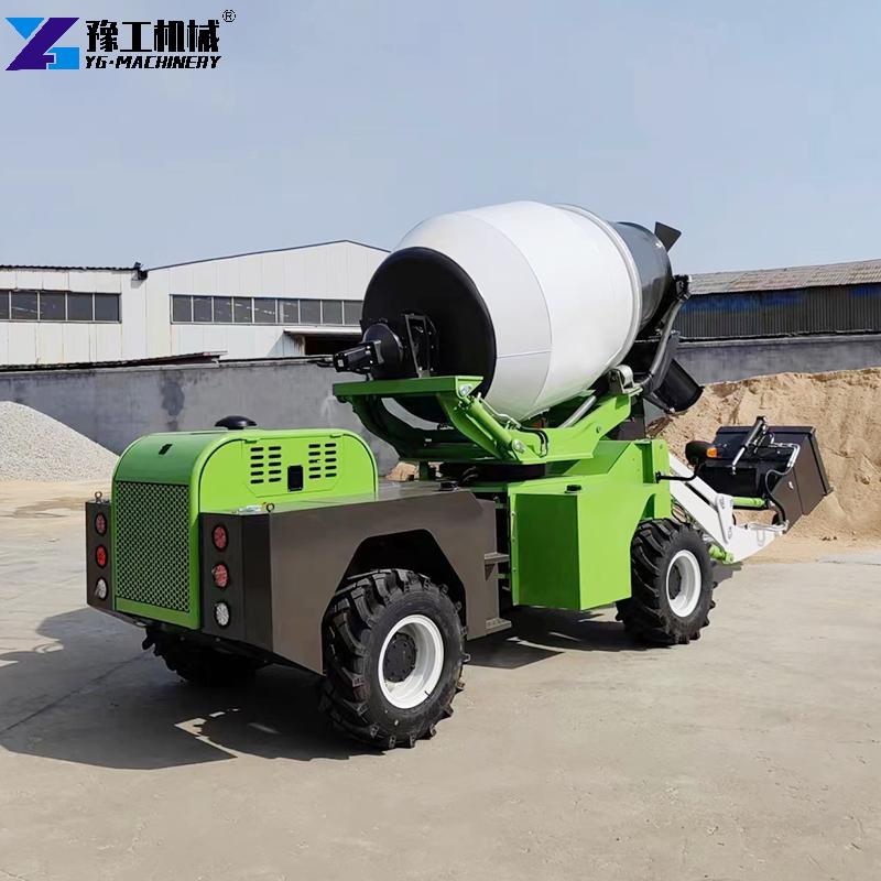 self-loading concrete transport mixer