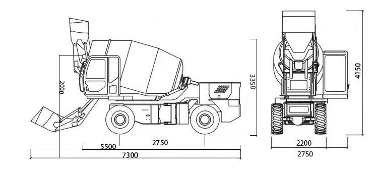 self loader concrete mixer
