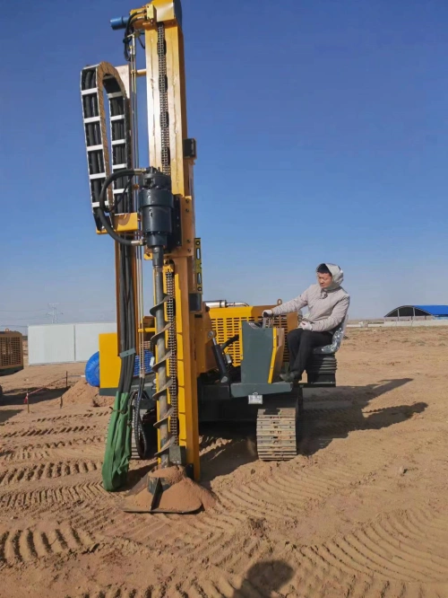 solar ground screw machine
